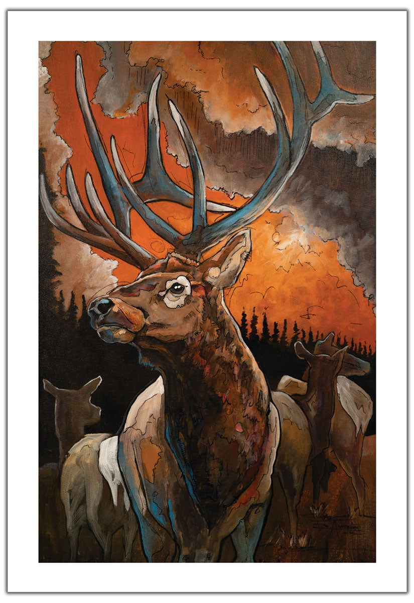 Ed Anderson BHA Elk Art Print