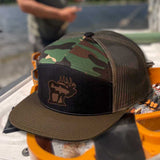 Elkfish Leather Patch 7 Panel Trucker hat