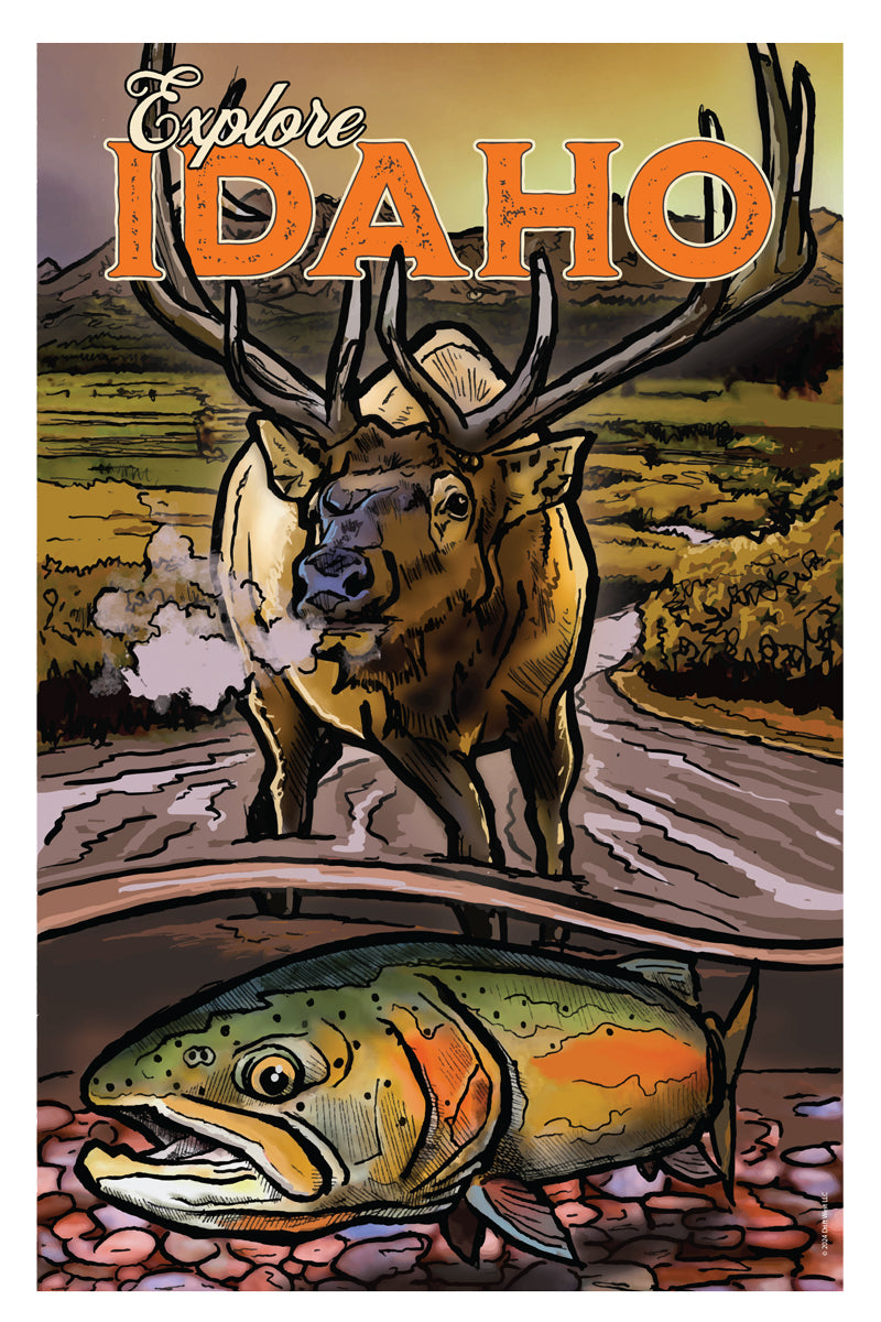 Idaho Elk Poster Art