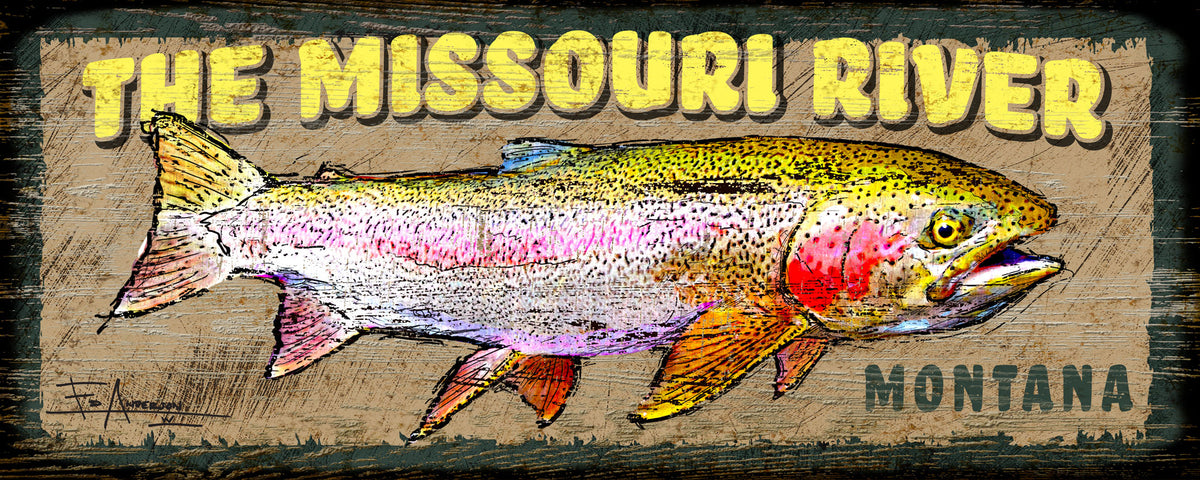 Rainbow Trout Textured Sign