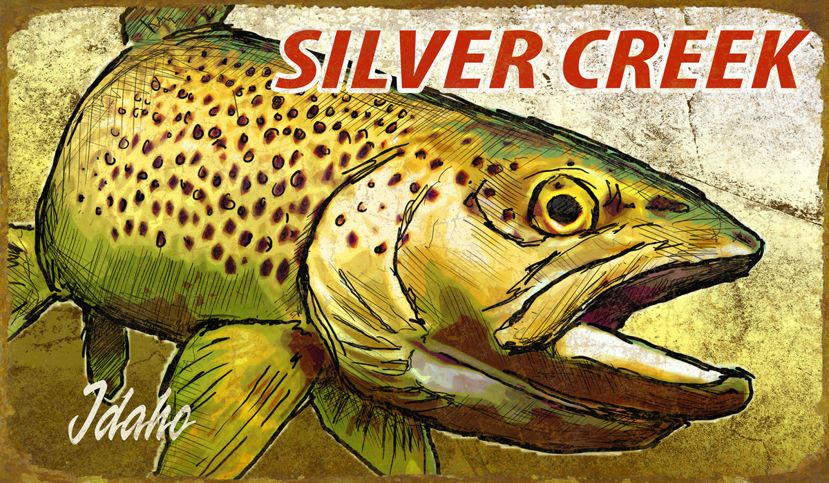 Brown Trout Metal Sign